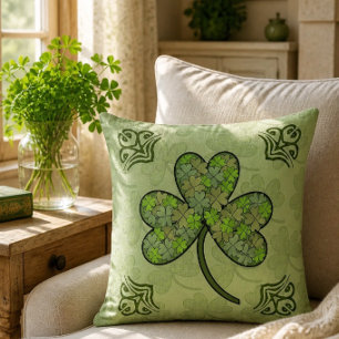 Beautiful Shamrock 20"x20" Throw Pillow