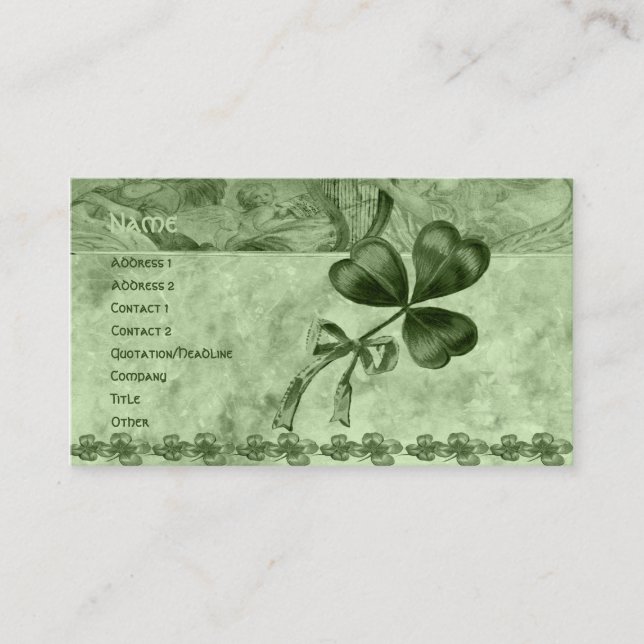 Beautiful Shamrocks Business Card (Front)