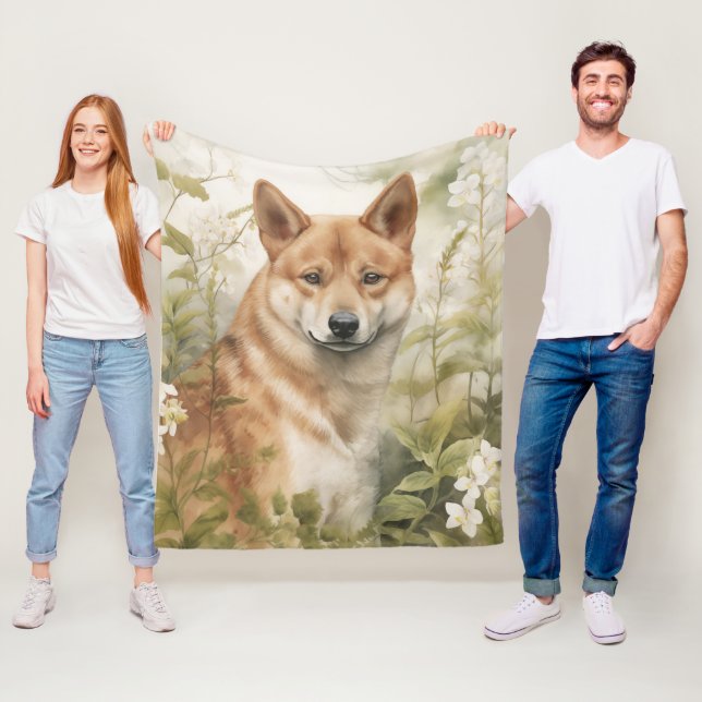 Beautiful Shiba Inu – Calm & Confident Fleece Blanket (In Situ)
