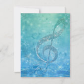 Beautiful shining effect blue treble clef (Front)