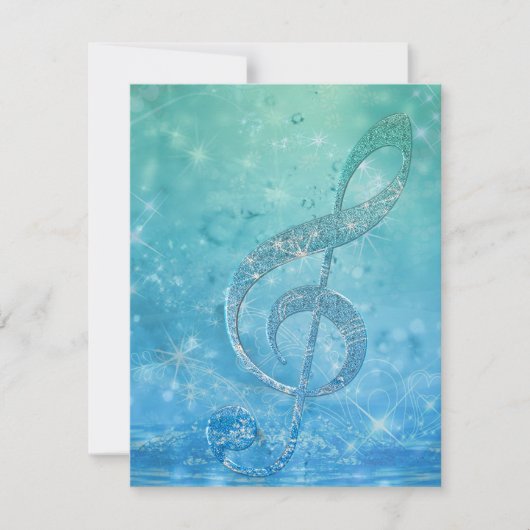 Beautiful shining effect blue treble clef (Front)