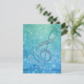 Beautiful shining effect blue treble clef (Standing Front)