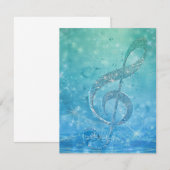 Beautiful shining effect blue treble clef (Front/Back)
