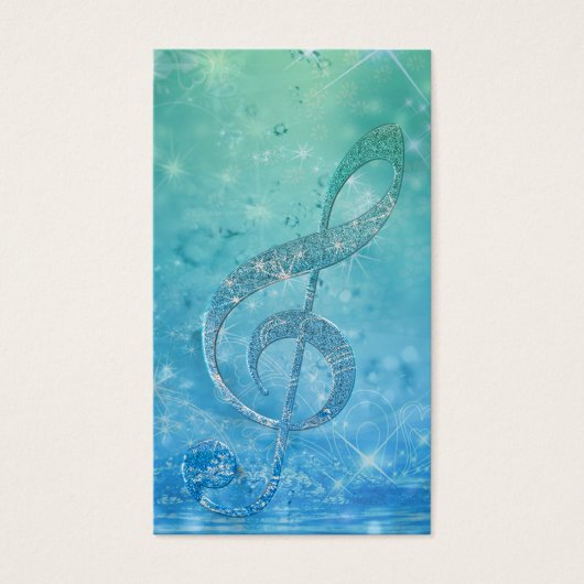 Beautiful shining effect blue treble clef (Front)