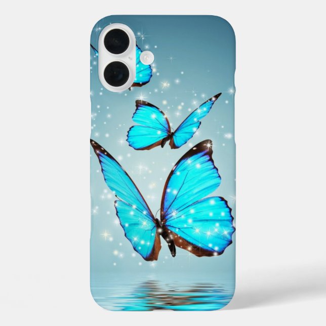 beautiful shiny blue butterfly Case-Mate iPhone case (Back)