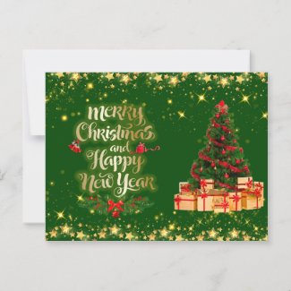 Beautiful shiny christmas tree Holiday Postcard