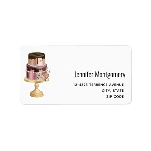 Beautiful Shiny Glam Party Cake Address Label