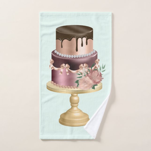 Beautiful Shiny Glam Party Cake Bath Towel Set (Hand Towel)