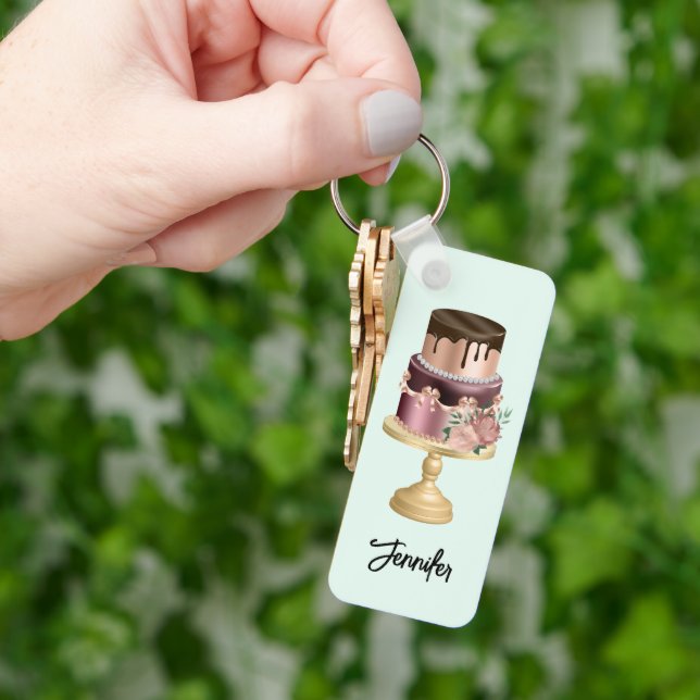 Beautiful Shiny Glam Party Cake Keychain (Hand)