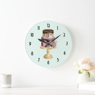 Beautiful Shiny Glam Party Cake Large Clock