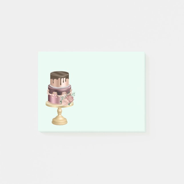 Beautiful Shiny Glam Party Cake Post-it Notes (Front)