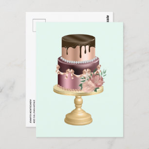 Beautiful Shiny Glam Party Cake Postcard