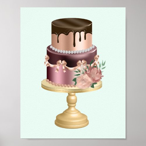 Beautiful Shiny Glam Party Cake Poster