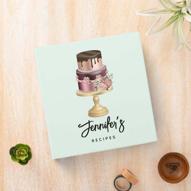 Beautiful Shiny Glam Party Cake Recipes 3 Ring Binder (In Situ)