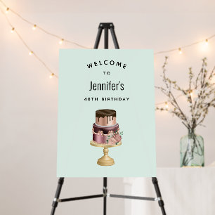 Beautiful Shiny Luxury Party Cake Birthday Welcome Foam Board