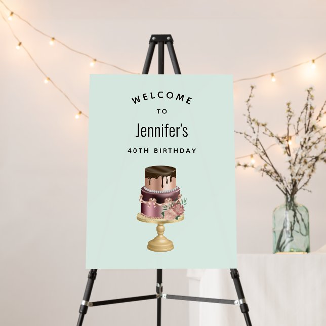 Beautiful Shiny Luxury Party Cake Birthday Welcome Foam Board (In Situ (Stand))