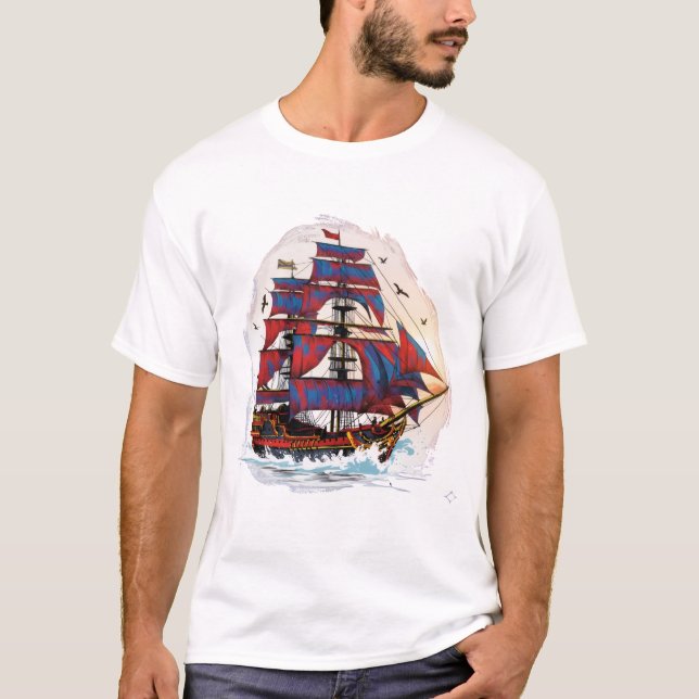 Beautiful ship DigitalArt T-Shirt (Front)