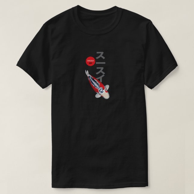 Beautiful Shusui Koi Fish T-Shirt – Elegant  (Design Front)