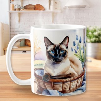Beautiful Siamese Cat Pet Breed Elegant Art Feline Mug