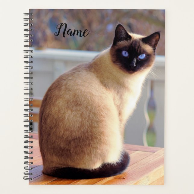 Beautiful Siamese Cat with Blue Eyes Planner (Front)
