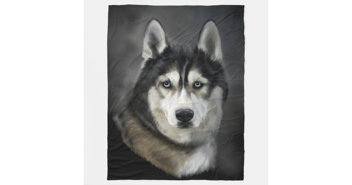 Beautiful Siberian Husky Fleece Blanket | Zazzle