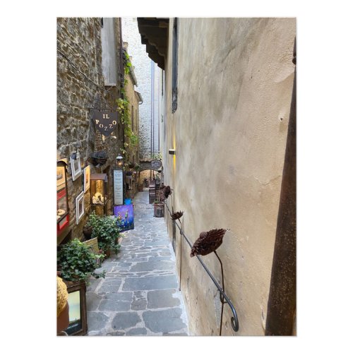 Beautiful Sidewalk in Cortona Italy Photo Print