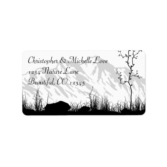 Beautiful Silhouette Mountain Address Label (Front)
