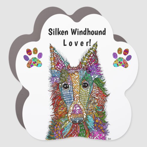 Beautiful Silken Windhound Lover Car Magnet