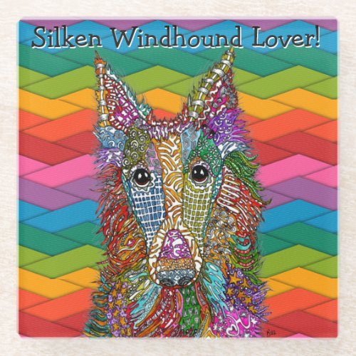 Beautiful Silken Windhound Lover Glass Coaster