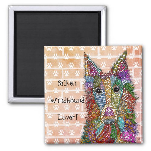 Beautiful Silken Windhound Lover Magnet