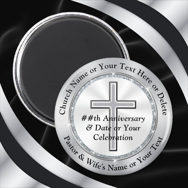 Beautiful Silver Cross Church Party Favors, Church Magnet (Beautiful Personalized Cheap, Church Gifts in BULK. Cheap, Church Magnets. Church party favors. )