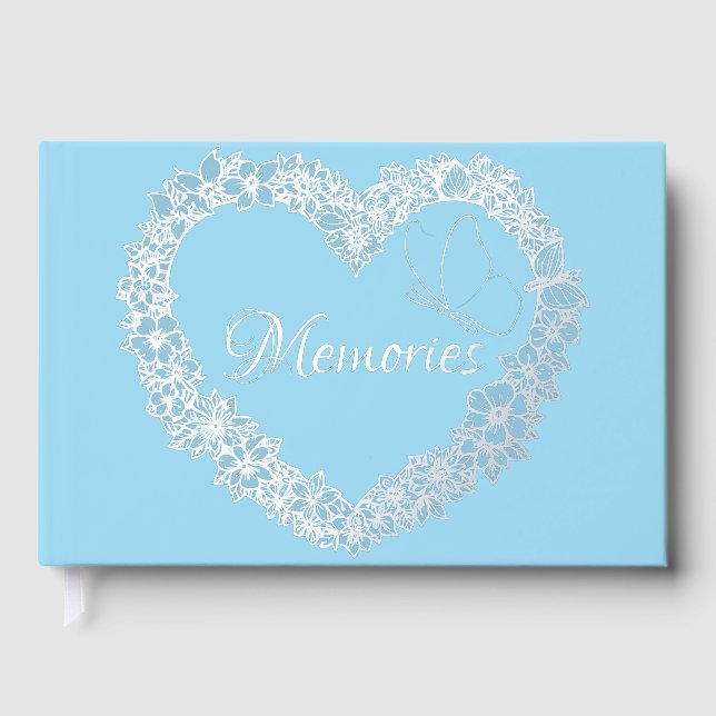 Beautiful silver Foil Guestbook (Front)