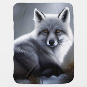 Beautiful Silver Fox Baby Blanket