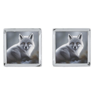 Beautiful Silver Fox Cufflinks