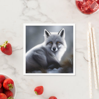 Beautiful Silver Fox  Napkins