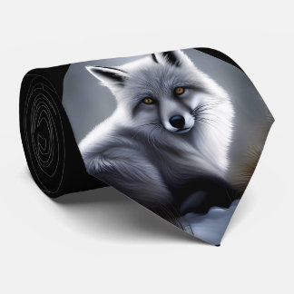 Beautiful Silver Fox  Neck Tie
