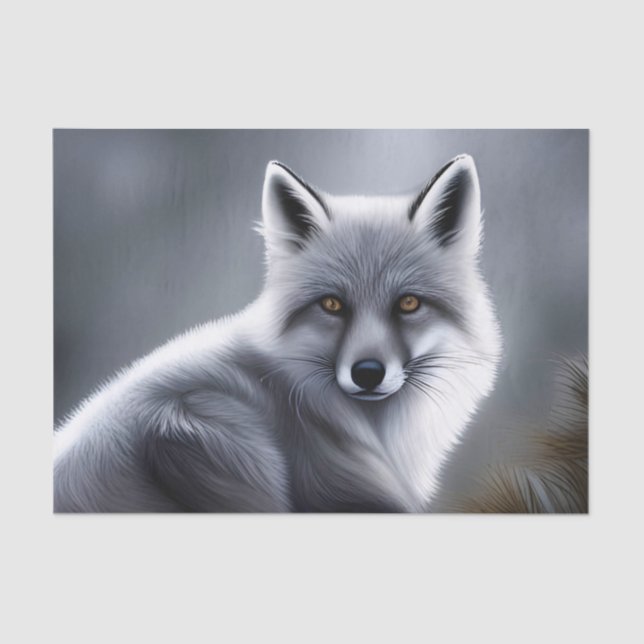 Beautiful Silver Fox  Tissue Paper (Front)