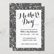 Beautiful Silver Glitter Mother's Day Invitation