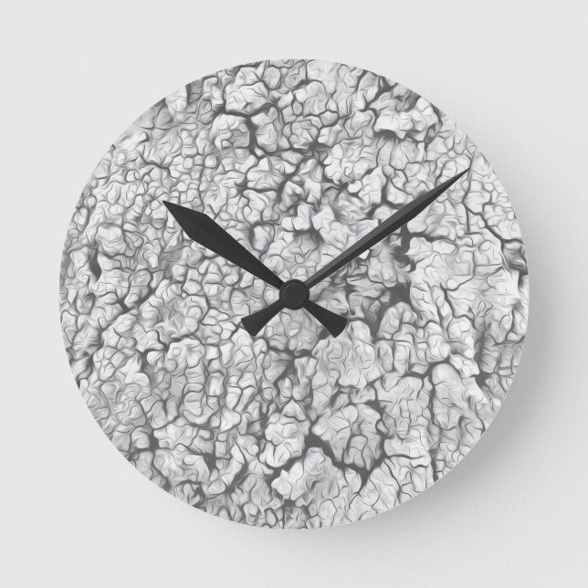Beautiful Silver Gray Nature Abstract Round Clock (Front)