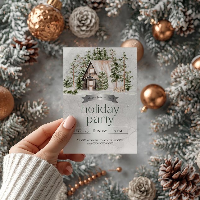 Beautiful Silver House Christmas Party  Invitation (Creator Uploaded)