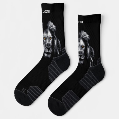 Beautiful Silver King Lion Cool Graphic Awesome Socks