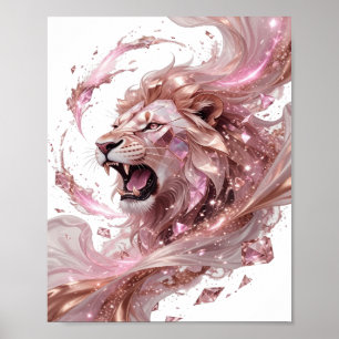 Beautiful Silver LION KING Statement Design Poster