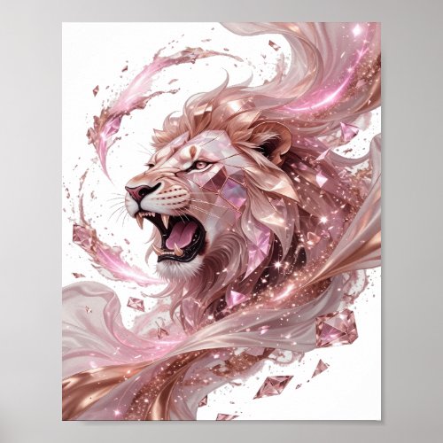 Beautiful Silver LION KING Statement Design Poster