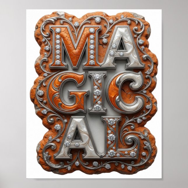 Beautiful Silver MAGICAL Statement Design Poster (Front)