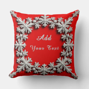 Beautiful Silver Snowflake Decorations Throw Pillow