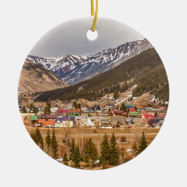 Beautiful Silverton Colorado Ceramic Ornament (Front)