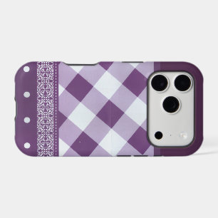 Beautiful simple amazing chic tartan purple design iPhone 17 pro case