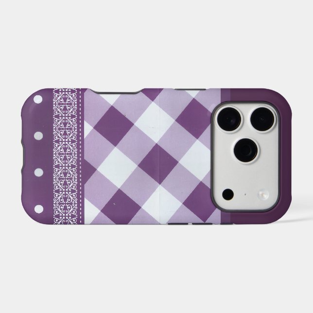 Beautiful simple amazing chic tartan purple design Case-Mate iPhone case (Back (Horizontal))