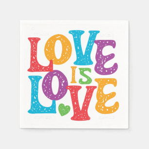 Beautiful Simple Minimal Love Is Love Pride Napkins