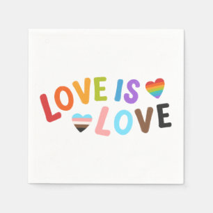 Beautiful Simple Minimal Love Is Love Pride Napkins